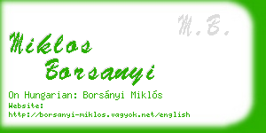 miklos borsanyi business card